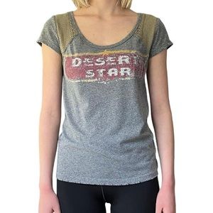 Free people grey and green graphic tee